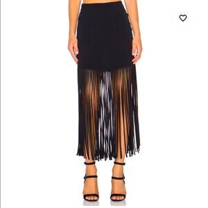 Monrow Black Fringe Skirt size Small